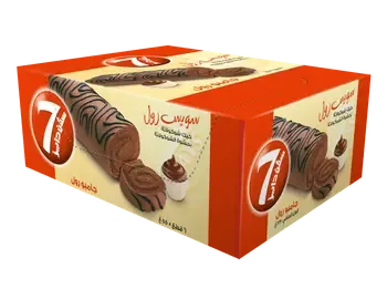 سفن دايز سويس رول جامبو شوكولاتة 6 × 55 جم 6 × 55 جم - سفن دايز
