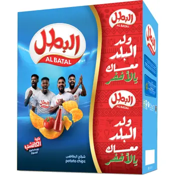 البطل رقائق بطاطس بنكهة الكاتشب 12 × 23 جرام 12 × 23 جم - البطل