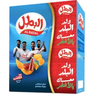 البطل رقائق بطاطس بنكهة الكاتشب 12 × 23 جرام 12 × 23 جم
