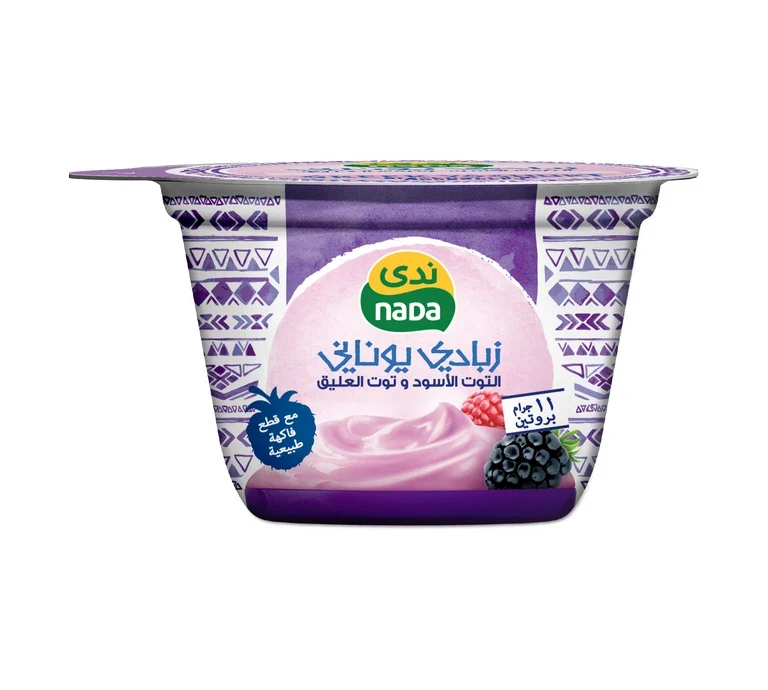 ندى زبادي يوناني بالتوت الأسود وتوت العليق 160 جم 160 جم - ندى