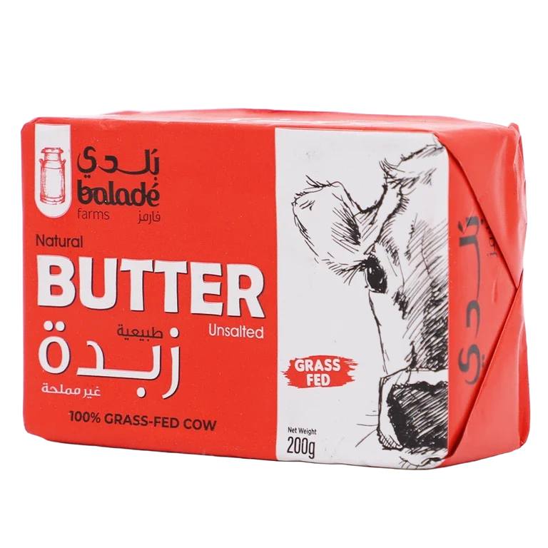 بلدي زبدة طبيعية غير مملحه 200 جم 200 جم - بلدي