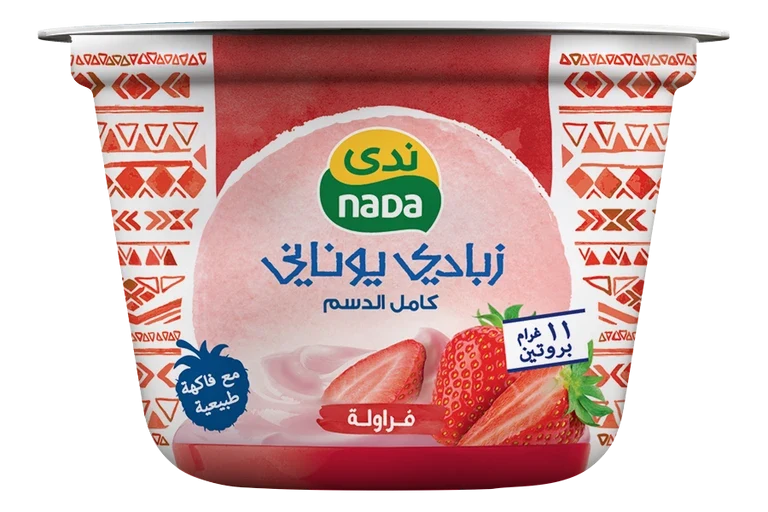 ندى زبادي يوناني كامل الدسم بالفراولة 160 جم 160 جم - ندى