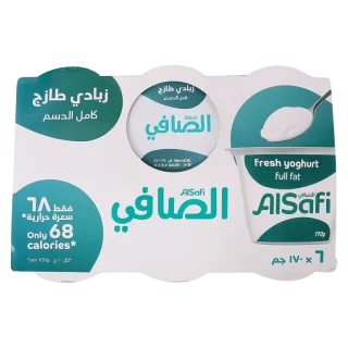 الصافي زبادي كامل الدسم 6 حبات 170 جم 6 × 170 جم