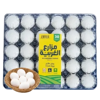 مزارع الغربية بيض كبير و وسط 30 حبة 30 حبة
