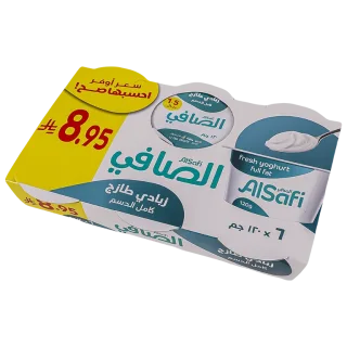 الصافي زبادي كامل الدسم 6 حبات 120 جم 6 × 120 جم