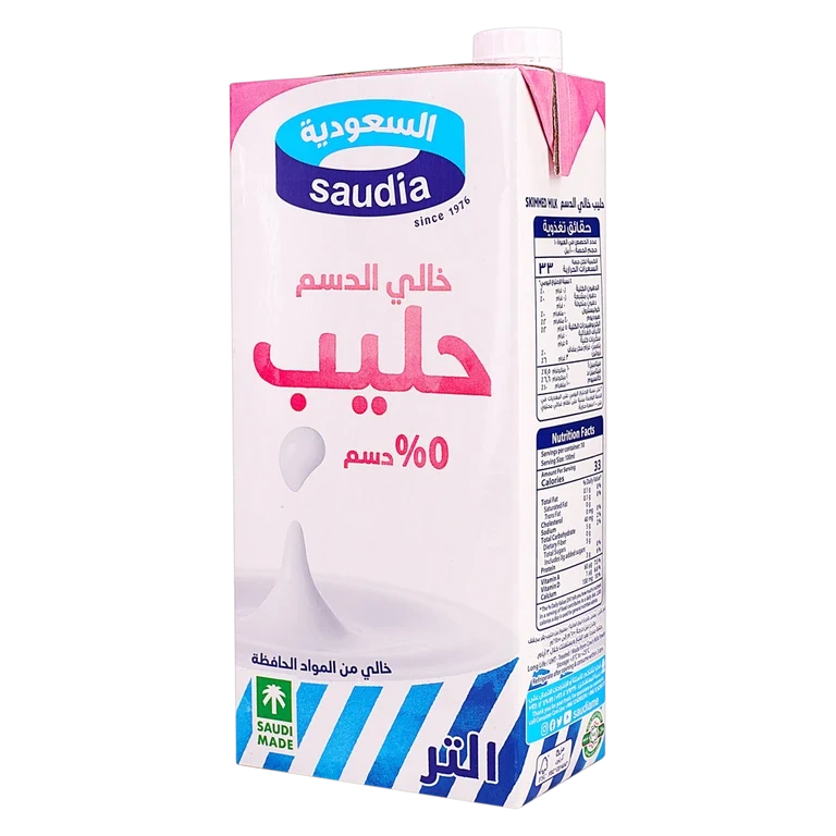 السعودية حليب خالي الدسم 1 لتر 1 لتر - السعودية