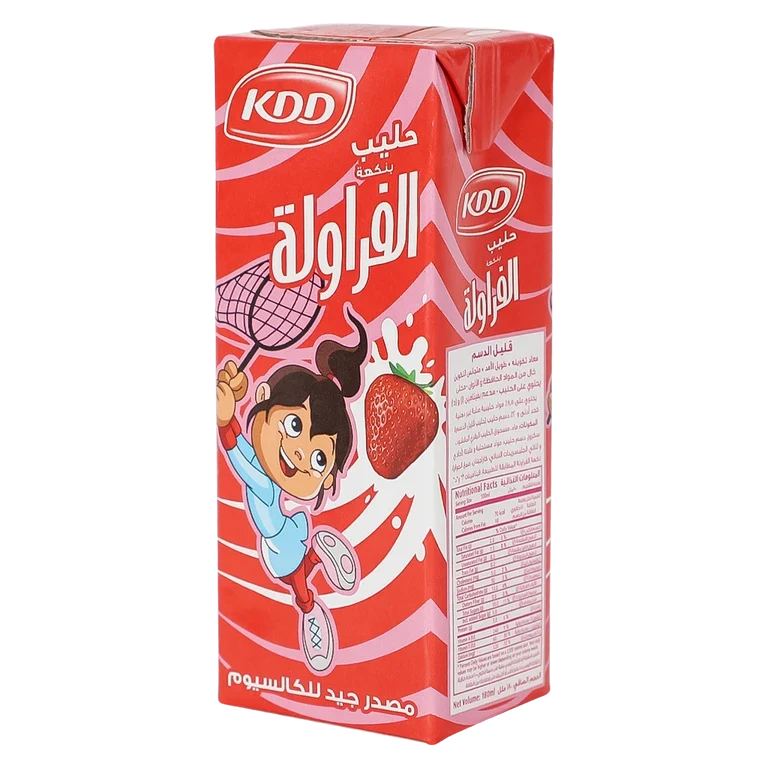 كي دي دي حليب بنكهة الفراولة 180 مل 180 مل - كي دي دي