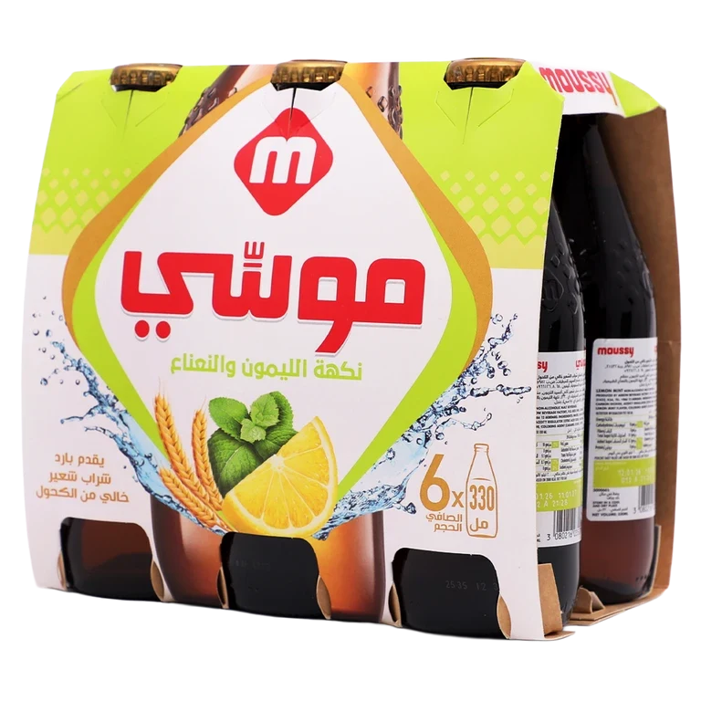 موسي شراب الشعير الليمون والنعناع 6 حبات 330 مل 6 × 330 مل - موسي