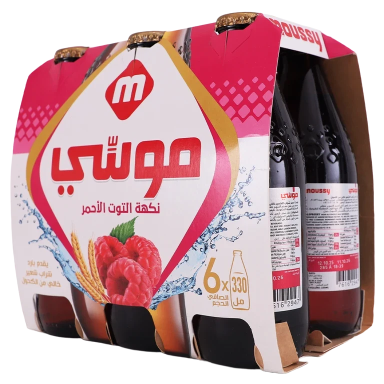 موسي شراب الشعير توت احمر 6 حبات 330 مل 6 × 330 مل - موسي