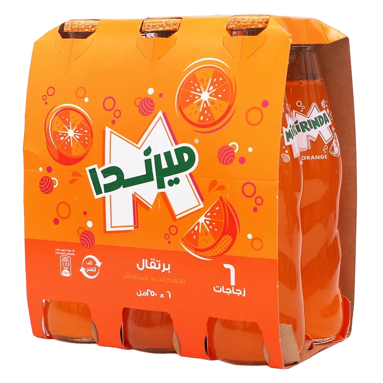 ميرندا مشروب غازي برتقال زجاج 6 حبات 250 مل 6 × 250 مل - ميرندا