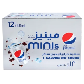 بيبسى مينيز مشروب غازي دايت مجموعة 12 × 150 مل 12 × 150 مل