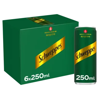 شويبس مشروب غازي بنكهة الموهيتو عبوة 250 مل 6 حبات 6 × 250 مل