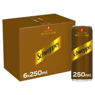 شويبس مشروب غازي بنكهة الزنجبيل عبوة 250 مل 6 حبات 6 × 250 مل