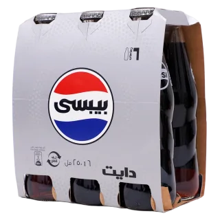 بيبسي دايت مشروب غازي زجاج 6 حبات 250 مل 6 × 250 مل